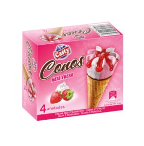 Conos nata-fresa. Pack 4 unidades