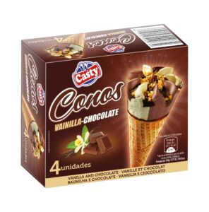 Conos vainilla chocolate. Pack 4 unidades