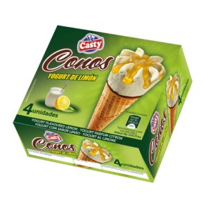 Conos yogurt de limón. Pack de 4 unidades
