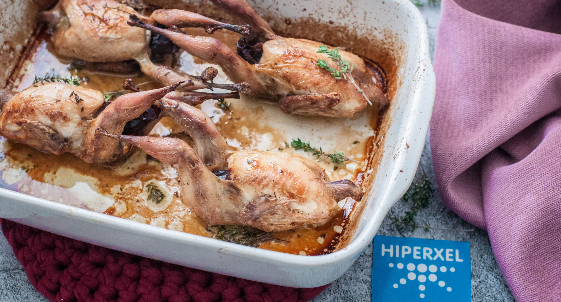 Codornices al horno con tomillo
